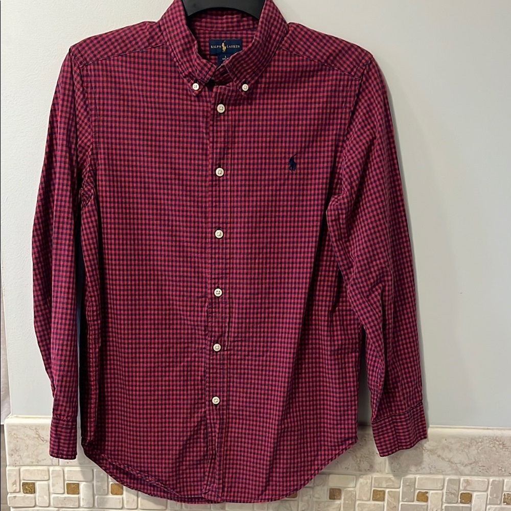 Ralph Lauren Red Casual Button Down Shirt Classic Fit